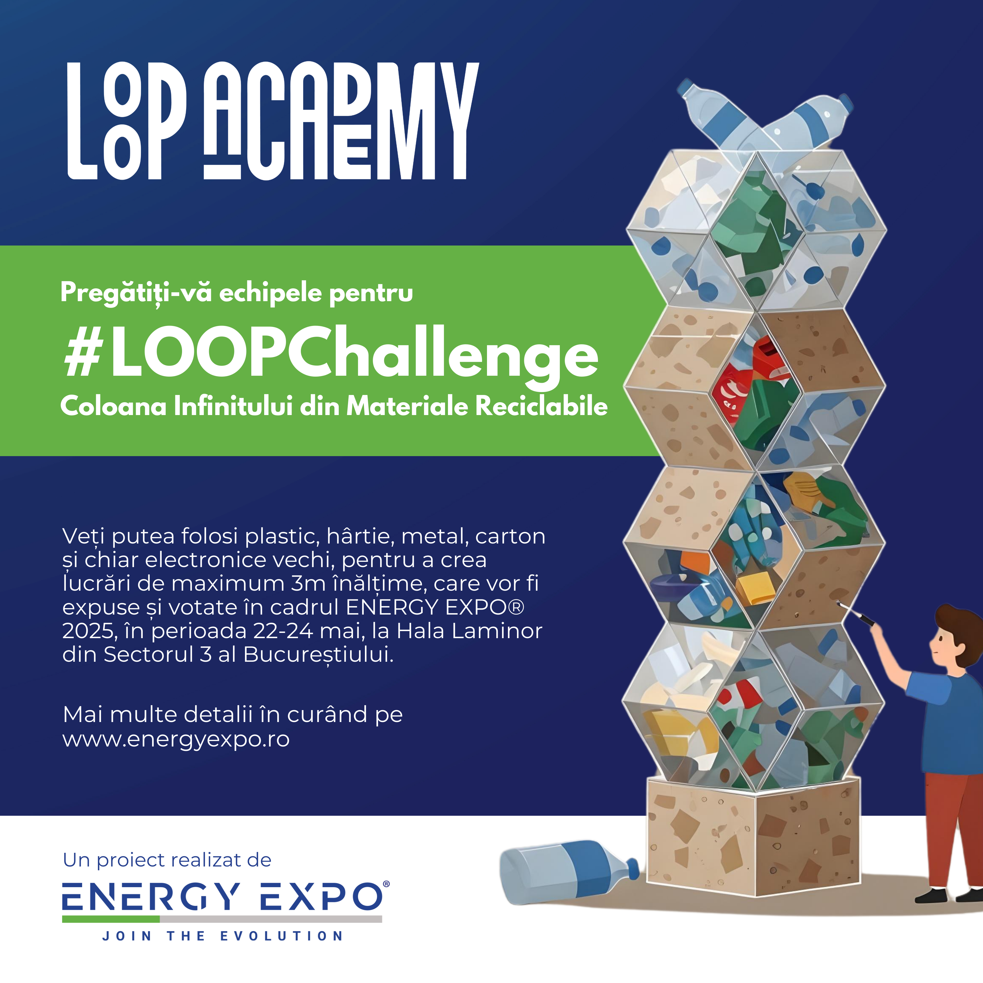 Creativitate fără limite: #LOOPChallenge și Coloana Infinitului reciclată!